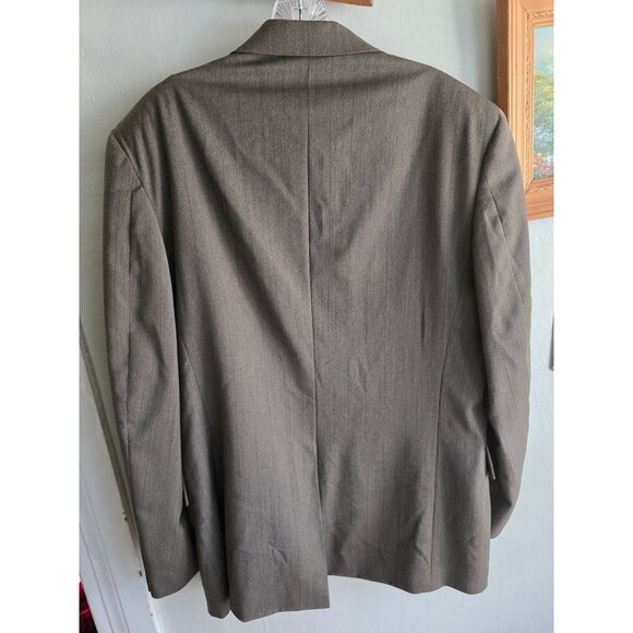 Strathmore Mens Wool Brown Blazer Suit Jacket 100% Pure Wool 2-Button Style 42 - Picture 2 of 10